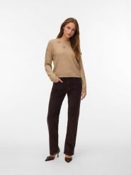 Vero Moda Sweter w kolorze beżowym rozmiar: XS. Brązowe swetry klasyczne damskie Vero Moda, xs, bez kołnierzyka. Za 69.91 zł.