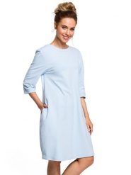 Made of emotion Sukienka w kolorze błękitnym rozmiar: L. Niebieskie sukienki damskie Made Of Emotion, bez wzorów, bez ramiączek. Za 131.12 zł.