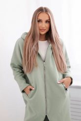 Bluza ocieplana długa ciemno miętowa. Zielone bluzy damskie KESI, l, bez wzorów, z bawełny, bez kaptura. Za 355.46 zł.