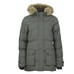 Parka dla kobiet Peak Mountain. Zielone parki damskie Peak Mountain, s, z futra, bez kaptura. Za 314.50 zł.
