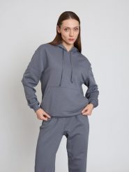 BGN Bluza w kolorze szarym rozmiar: 36. Szare bluzy damskie BGN, bez wzorów, z bawełny, z kapturem. Za 128.25 zł.