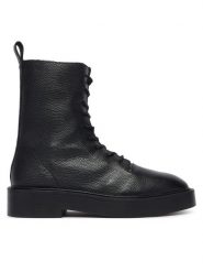 Calvin Klein Trzewiki Conc Welt Lace Up Boot Lth HW0HW03209 Czarny. Czarne botki damskie Calvin Klein, ze skóry, bez obcasa, na płaskiej podeszwie, bez zapięcia. Za 849.99 zł.