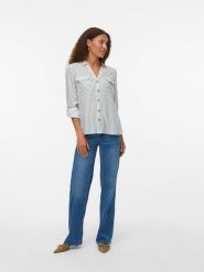 Vero Moda Koszula w kolorze biało-zielonym rozmiar: S. Białe koszule damskie Vero Moda, s, bez wzorów, z wiskozy, bez kołnierzyka, bez ramiączek. Za 79.21 zł.