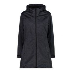 Kurtka damska z kapturem softshell CMP. Szare kurtki damskie CMP, na zimę, bez wzorów, z materiału, z kapturem. Za 484.60 zł.
