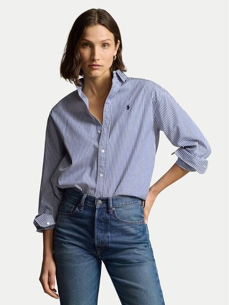 Polo Ralph Lauren Koszula 211910743020 Niebieski Regular Fit. Niebieskie koszule damskie Polo Ralph Lauren, xxl, bez wzorów, bez kołnierzyka, bez ramiączek. Za 859.99 zł.