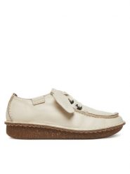 Clarks Półbuty Funny Dream 26181433 Écru. Półbuty damskie Clarks, bez wzorów, ze skóry, bez obcasa, na płaskiej podeszwie, bez zapięcia. Za 329.99 zł.