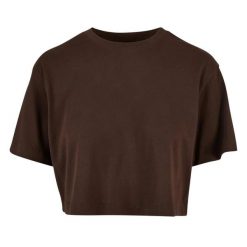 Krótka Koszulka Damska Oversize Crop. Brązowe koszulki damskie Urban Classics, xl, bez wzorów, bez kołnierzyka, bez ramiączek. Za 54.99 zł.
