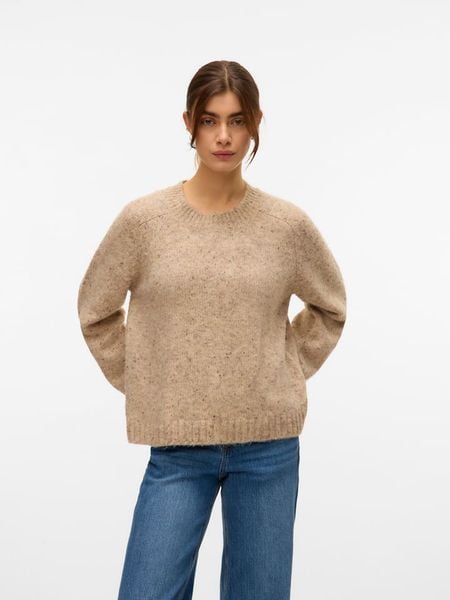 Vero Moda Sweter w kolorze beżowym rozmiar: M. Brązowe swetry klasyczne damskie Vero Moda, m, z materiału, bez kołnierzyka. Za 100.52 zł.
