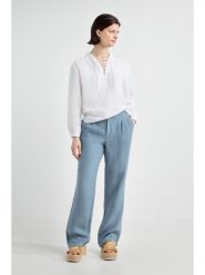 Josephine & Co Spodnie "Jose" w kolorze niebieskoszarym rozmiar: 40. Niebieskie spodnie materiałowe damskie Josephine & Co, bez wzorów, ze lnu. Za 260.99 zł.