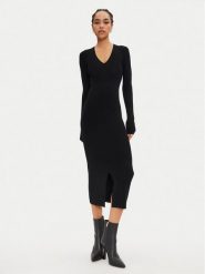 Calvin Klein Sukienka dzianinowa K20K207491 Czarny Slim Fit. Czarne sukienki damskie Calvin Klein, bez wzorów, z dzianiny, bez ramiączek. Za 499.99 zł.