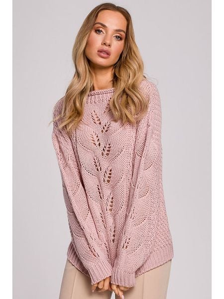 Made of emotion Sweter w kolorze jasnoróżowym rozmiar: L/XL. Różowe swetry klasyczne damskie Made Of Emotion, l, ze splotem, bez kołnierzyka. Za 189.29 zł.