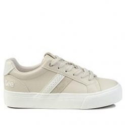 Buty damskie trampki sportowe Lee LAYLA WOMEN LOW. Białe trampki damskie Lee, bez wzorów, z jeansu, przed kostkę, bez zapięcia. Za 179.00 zł.
