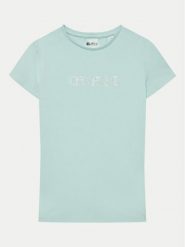 Guess T-Shirt J4RI49 J1314 Zielony Regular Fit. Zielone koszulki i t-shirty dziewczęce Guess, z aplikacjami, z bawełny, bez kołnierzyka, bez ramiączek. Za 59.99 zł.