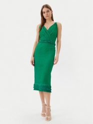 Simona Corsellini Sukienka koktajlowa P25CPAB02001 Zielony Slim Fit. Zielone sukienki damskie SIMONA CORSELLINI, bez wzorów, z wiskozy, wizytowe, bez ramiączek. Za 899.99 zł.