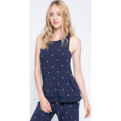 Dkny - Top piżamowy. Szare piżamy damskie DKNY, z dzianiny. W wyprzedaży za 99.90 zł.