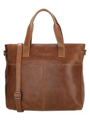 HIDE & STITCHES Skórzana torebka "Porto" w kolorze jasnobrązowym - 33,5 x 28 x 9 cm rozmiar: onesize. Brązowe torebki klasyczne damskie HIDE & STITCHES, z materiału, przez ramię, bez dodatków. Za 282.99 zł.