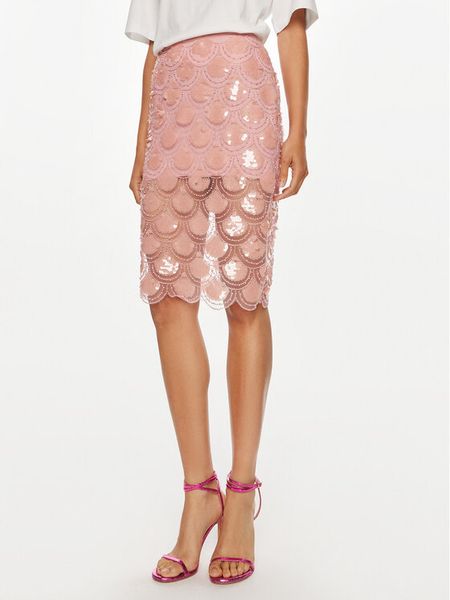 ROTATE Spódnica ołówkowa Dula 1134461922 Różowy Slim Fit. Czerwone spódnice damskie ROTATE, bez wzorów, z syntetyku. Za 899.99 zł.