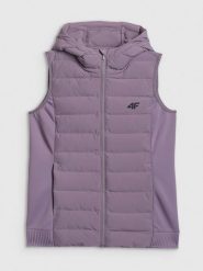 4F Bezrękawnik z wypełnieniem syntetycznym damski - fioletowy XXL. Fioletowe kamizelki damskie 4F, xxl, bez wzorów, z materiału, bez kaptura. Za 249.99 zł.
