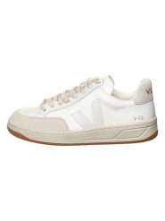 Veja Sneakersy "V 12" w kolorze biało-beżowym rozmiar: 38. Białe obuwie sportowe damskie Veja, z materiału, bez zapięcia. Za 588.81 zł.