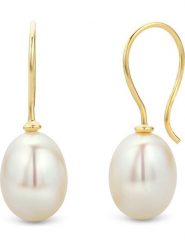 Revoni Złote kolczyki z perłami rozmiar: onesize. Białe kolczyki damskie Revoni, z perłą, złote, z zapięciem typu bigiel. Za 652.99 zł.