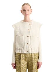 Scotch & Soda Kamizelka w kolorze kremowym rozmiar: S. Brązowe kamizelki damskie Scotch & Soda, s, bez wzorów, bez kaptura. Za 232.78 zł.