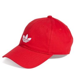 Czapka z daszkiem adidas. Czerwone czapki z daszkiem damskie Adidas, bez wzorów. Za 69.99 zł.