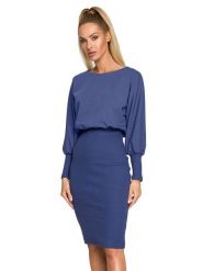 Made of emotion Sukienka w kolorze niebieskim rozmiar: M. Niebieskie sukienki damskie Made Of Emotion, bez wzorów, bez ramiączek. Za 169.99 zł.