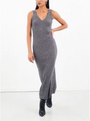 LA Angels Sukienka dzianinowa w kolorze szarym rozmiar: L. Szare sukienki damskie LA Angels, bez wzorów, z dzianiny, bez ramiączek. Za 104.99 zł.