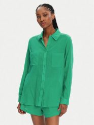Seafolly Koszula Breeze 55428-TO Zielony Regular Fit. Zielone koszule damskie Seafolly, xs, bez wzorów, z bawełny, bez kołnierzyka, bez ramiączek. Za 299.99 zł.