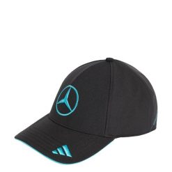 CZAPKA MERCEDES-AMG PETRONAS FORMULA 1 TEAM GEORGE RUSSELL. Czarne czapki z daszkiem damskie Adidas, bez wzorów, z materiału. Za 239.00 zł.