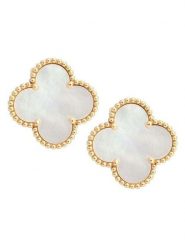 Miu Silver Pozłacane kolczyki-wkrętki z masą perłową rozmiar: onesize. Białe kolczyki damskie Miu Silver, z perłą, pozłacane. Za 69.99 zł.