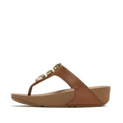 Klapki między palcami damskie FitFlop Lulu Ultra-Jewel. Brązowe klapki damskie FIT FLOP, bez wzorów, z materiału, bez obcasa, bez zapięcia. Za 596.50 zł.