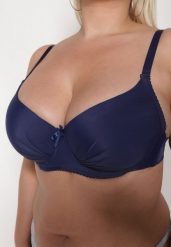 Granatowy Gładki Biustonosz Full-Cup Crisannas. Niebieskie biustonosze Renee, bez wzorów. Za 19.99 zł.