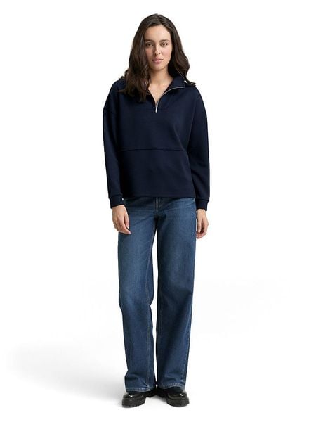 Tom Tailor Bluza w kolorze granatowym rozmiar: XL. Niebieskie bluzy damskie Tom Tailor, xl, bez wzorów, bez kaptura. Za 89.47 zł.