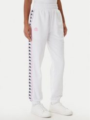 Kappa Spodnie dresowe Banda Adina 321Y8EW Biały Regular Fit. Białe spodnie dresowe damskie Kappa, l, bez wzorów, z bawełny. Za 149.99 zł.