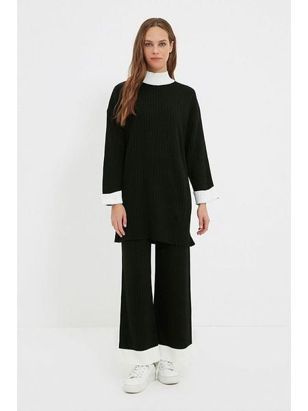 Trendyol 2-częściowy zestaw w kolorze czarnym rozmiar: S/M. Czarne swetry klasyczne damskie Trendyol, m, bez kołnierzyka. Za 104.64 zł.