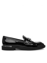 DKNY Lordsy K1576393 Czarny. Czarne półbuty damskie DKNY, bez wzorów, ze skóry, bez obcasa, bez zapięcia. Za 319.99 zł.