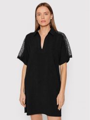 Marella Sukienka codzienna Melfi 32210723 Czarny Regular Fit. Czarne sukienki damskie Marella, bez wzorów, z syntetyku, bez ramiączek. Za 929.99 zł.