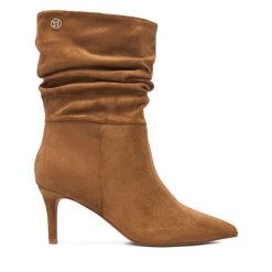 Botki Nine West. Brązowe botki damskie Nine West, bez obcasa, na szpilce, bez zapięcia. Za 299.99 zł.