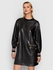 Iceberg Sukienka z imitacji skóry 21II2P0H1312829 Czarny Regular Fit. Czarne sukienki damskie Iceberg, bez wzorów, ze skóry, bez ramiączek. Za 3,439.00 zł.
