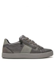 Geox Sneakersy D Blomiee D366HE 02N22 C9002 Szary. Szare obuwie sportowe damskie Geox, ze skóry, bez zapięcia. Za 289.99 zł.