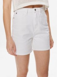 Tommy Hilfiger Szorty jeansowe WW0WW41321 Biały Regular Fit. Białe szorty damskie Tommy Hilfiger, bez wzorów, z bawełny. Za 299.99 zł.