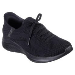 Buty sportowe Sneakersy damskie, Slip-Ins Ultra Flex 3.0 - Brilliant. Czarne obuwie sportowe casual damskie Skechers, bez zapięcia. Za 339.99 zł.