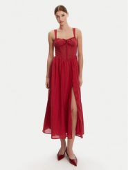 BARDOT Sukienka koktajlowa 59237DB Czerwony Regular Fit. Czerwone sukienki damskie Bardot, bez wzorów, wizytowe, bez ramiączek. Za 549.99 zł.