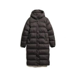 Długa kurtka puchowa z mikrofibry damska Superdry. Czarne kurtki damskie Superdry, bez wzorów, z mikrofibry, bez kaptura. W wyprzedaży za 727.65 zł.