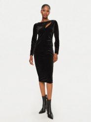 Armani Exchange Sukienka koktajlowa 6DYA76 YJ9WZ 1200 Czarny Regular Fit. Czarne sukienki damskie Armani Exchange, bez wzorów, z syntetyku, wizytowe, bez ramiączek. Za 319.99 zł.