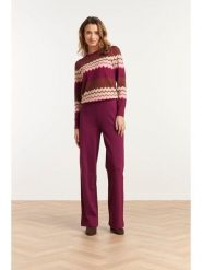 Smashed Lemon Spodnie w kolorze ciemnofioletowym rozmiar: M. Różowe spodnie materiałowe damskie Smashed Lemon, bez wzorów, z materiału. Za 181.76 zł.