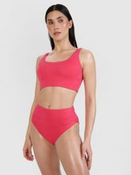 4F Góra od bikini damska - różowa XS. Czerwone bikini 4F, bez wzorów, z elastanu. W wyprzedaży za 49.99 zł.