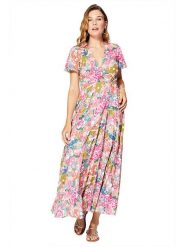 Aller Simplement Sukienka w kolorze jasnoróżowo-zielono-niebieskim rozmiar: 42. Różowe sukienki damskie Aller Simplement, bez wzorów, z wiskozy, klasyczne, bez ramiączek. Za 100.99 zł.