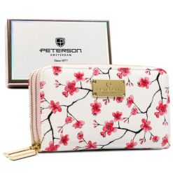 Portfel w kwiaty Peterson PTN 007-F8 wzór 2. Portfele damskie Peterson, bez wzorów, ze skóry ekologicznej. Za 68.99 zł.